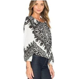 Alice + Olivia Naya Print Peasant Top